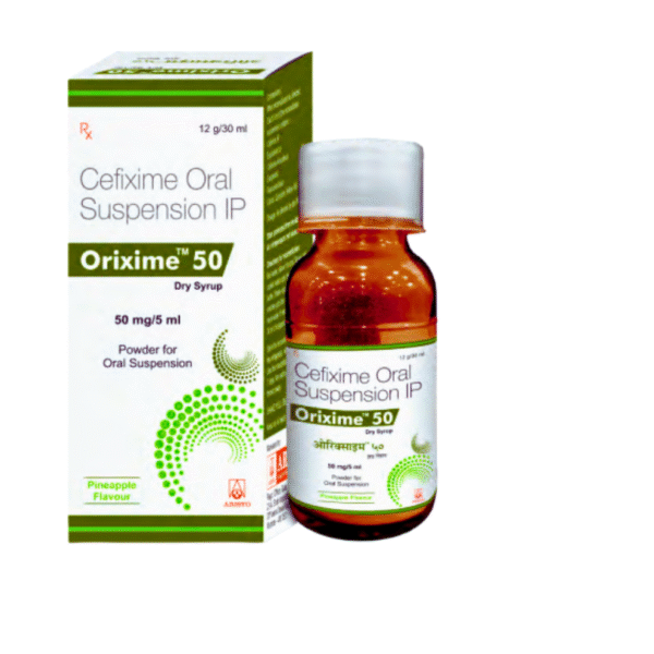 Orixime 50 Dry Syrup (Cefixime Oral Suspension IP – 50 mg/5 ml)